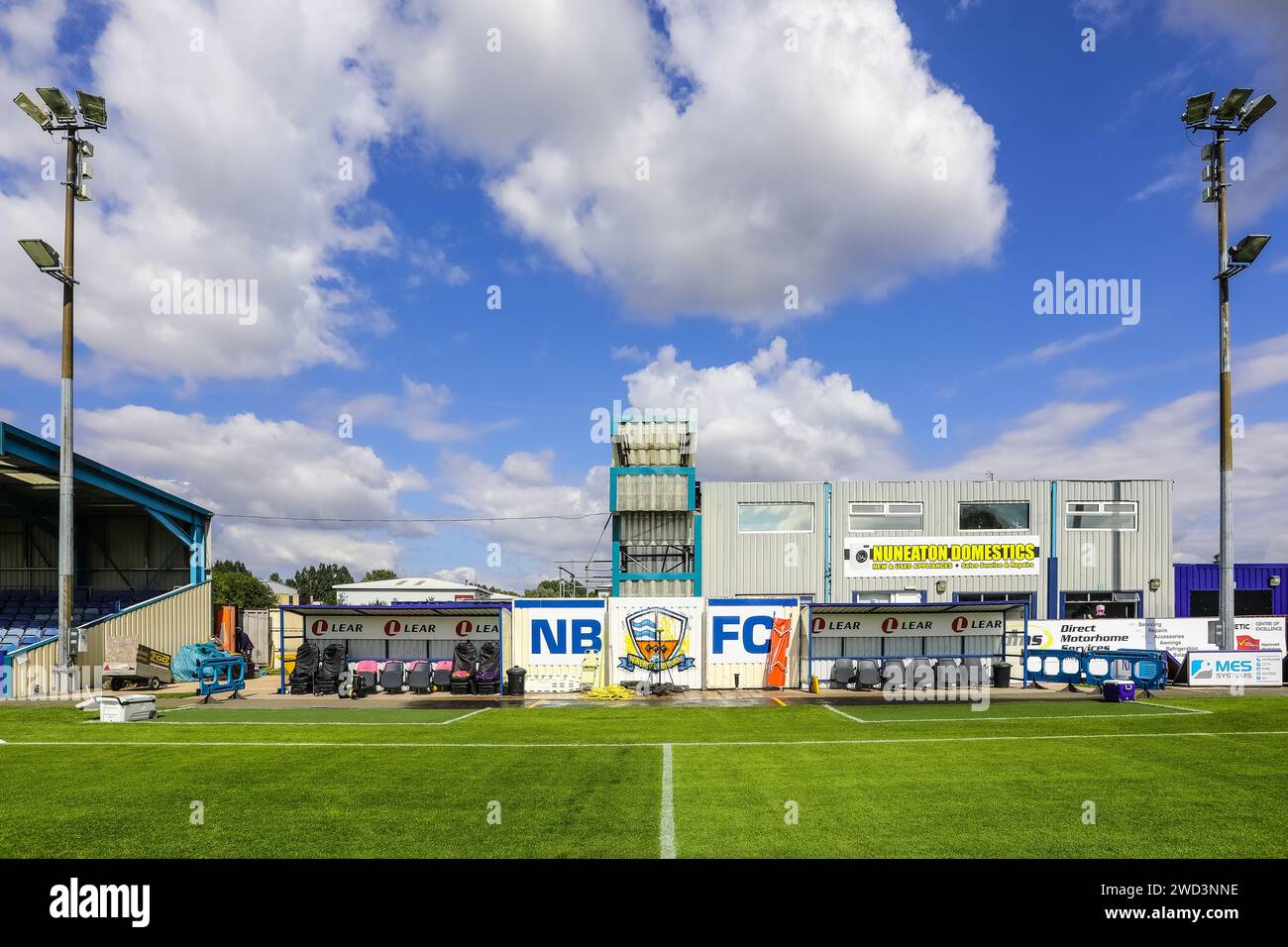 Il First Class Safety Stadium, Liberty Way, Nuneaton, sede del Nuneaton Borough Football Club. Foto Stock