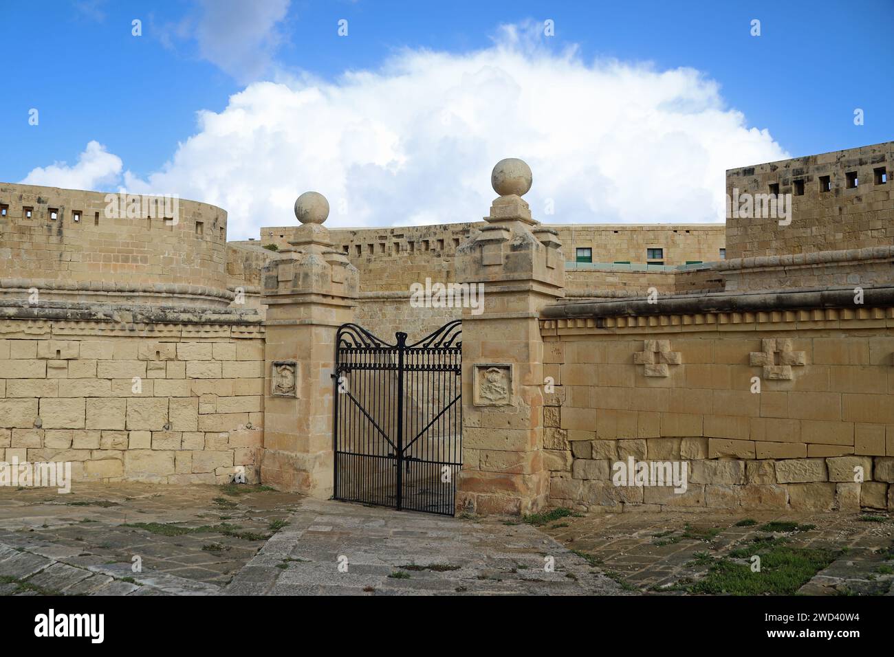 Ingresso a Fort Saint Elmo a la Valletta Foto Stock