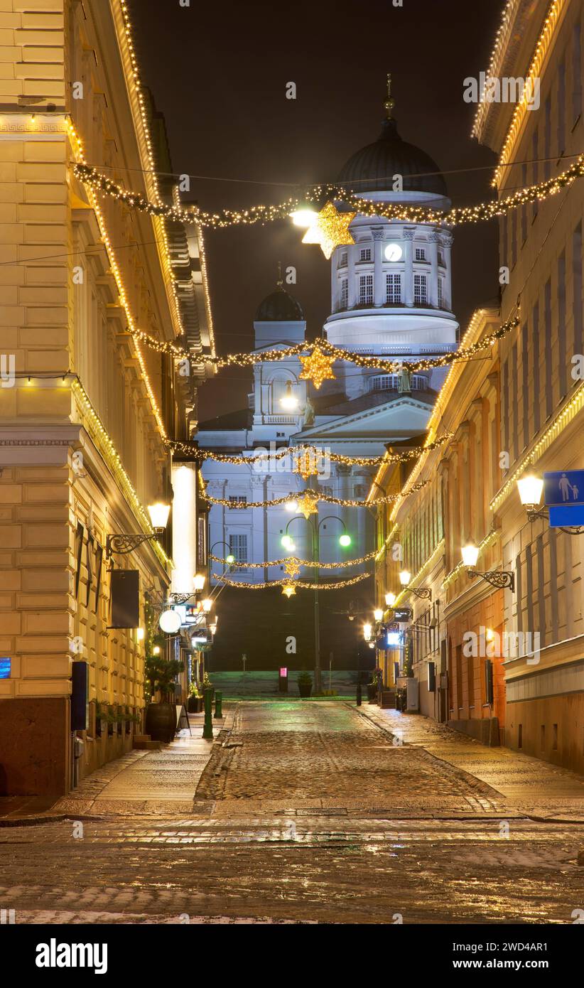 Decorazione natalizia di Helsinki. Finlandia Foto Stock