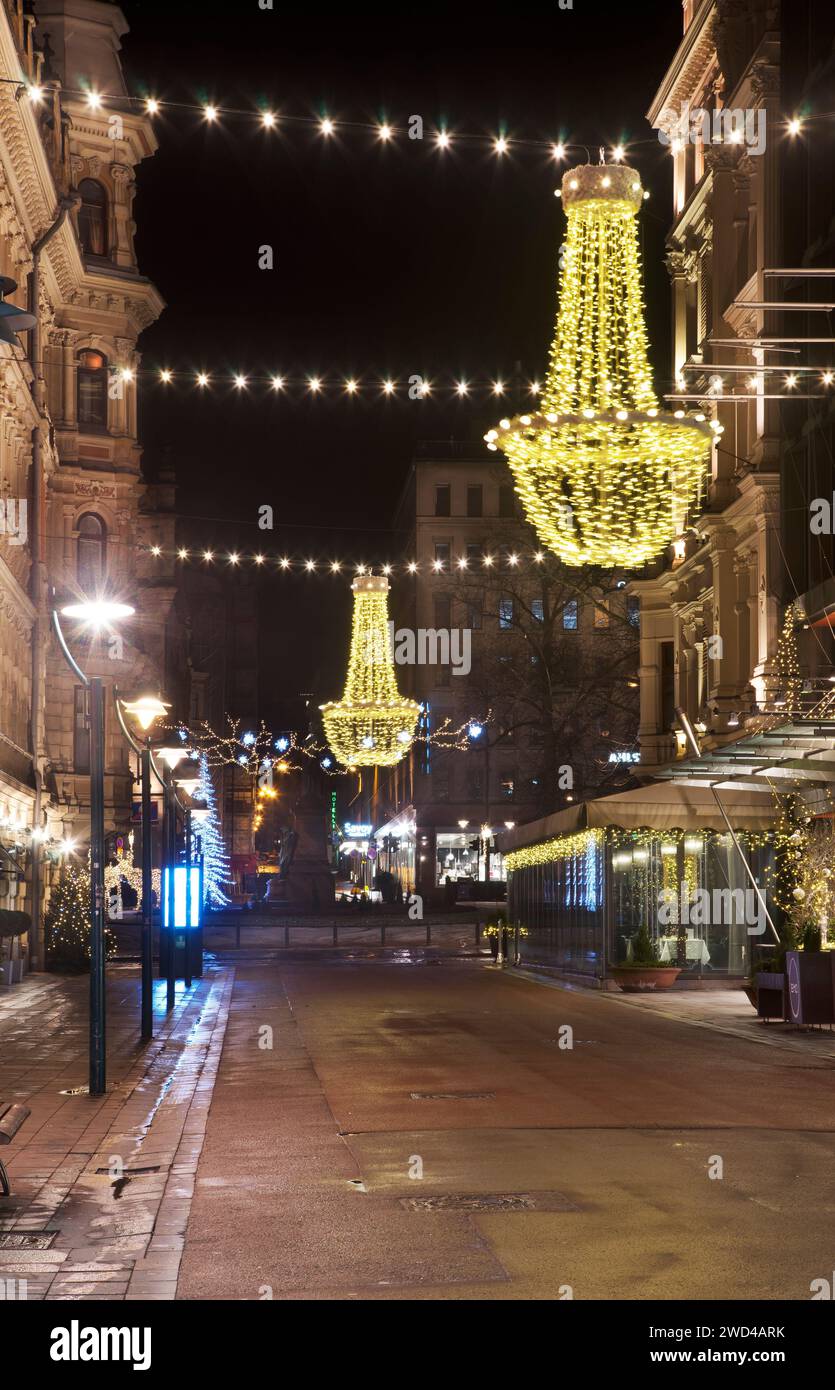 Decorazione natalizia di Helsinki. Finlandia Foto Stock