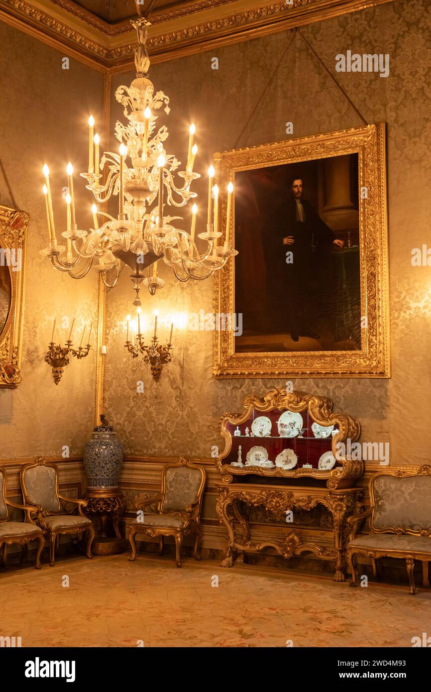 Roma, Italia - 28 dicembre 2023: Palazzo Doria Pamphilj, collezione d'arte di lusso del XVI secolo. Foto Stock