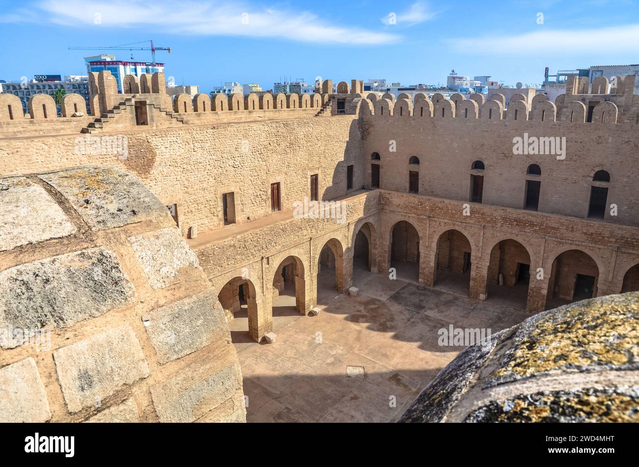 La Ribat (fortezza) all'interno della medina medievale di Sousse, Tunisia. Foto Stock