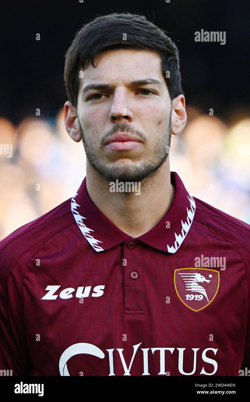 Agustín Martegani della US Salernitana guarda durante la partita di serie A TIM tra SSC Napoli e US Salernitana allo Stadio Diego Armando Maradona di N Foto Stock