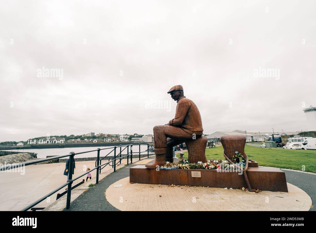 North Shields, Regno Unito: Augist 3rd, 2023 Fiddler's Green sculpture di Ray Lonsdale . Foto di alta qualità Foto Stock