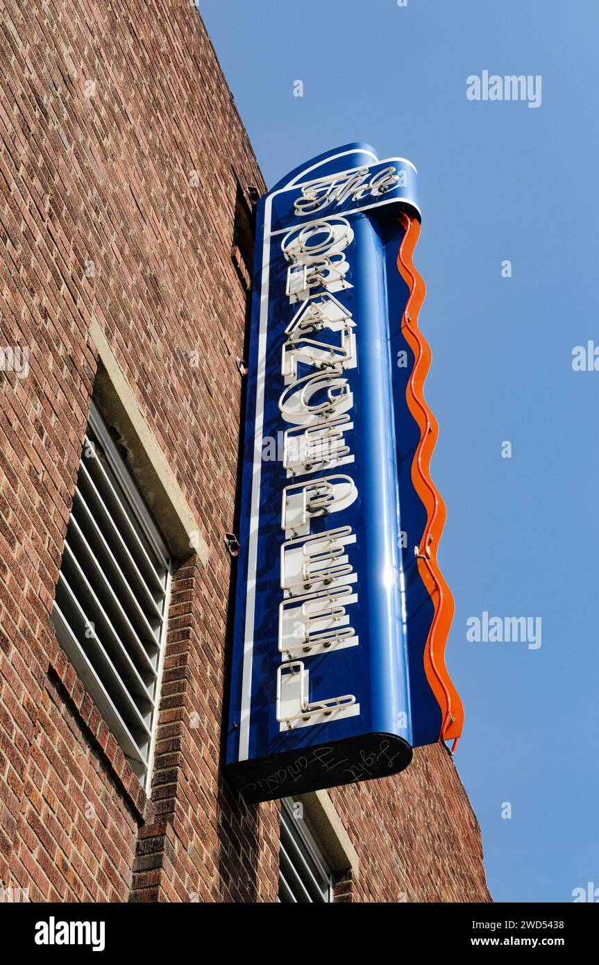 Famoso locale di musica di Asheville, North Carolina, per gli intrattenimenti locali Foto Stock