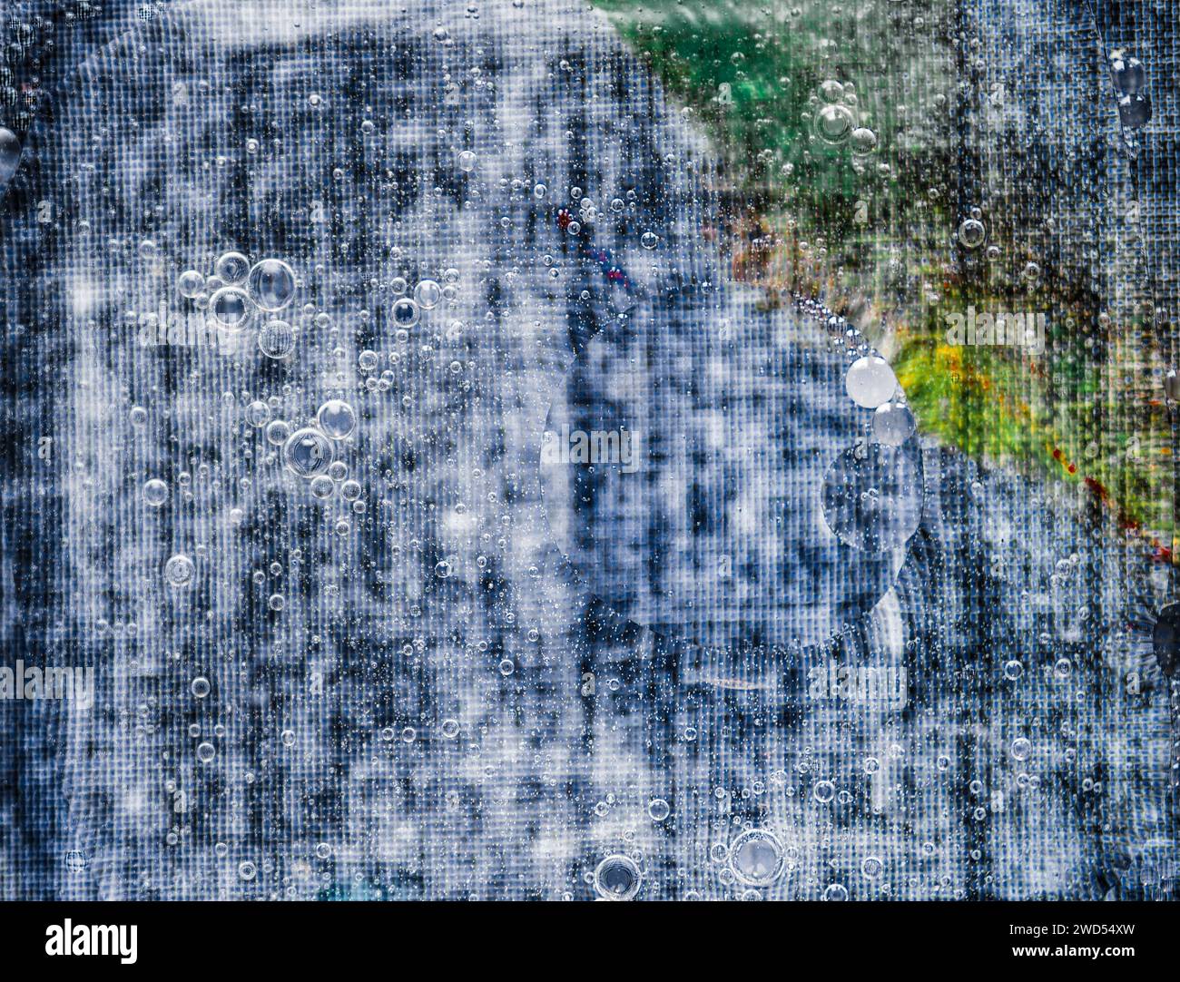 Foto astratta di acqua e olio. Foto Stock
