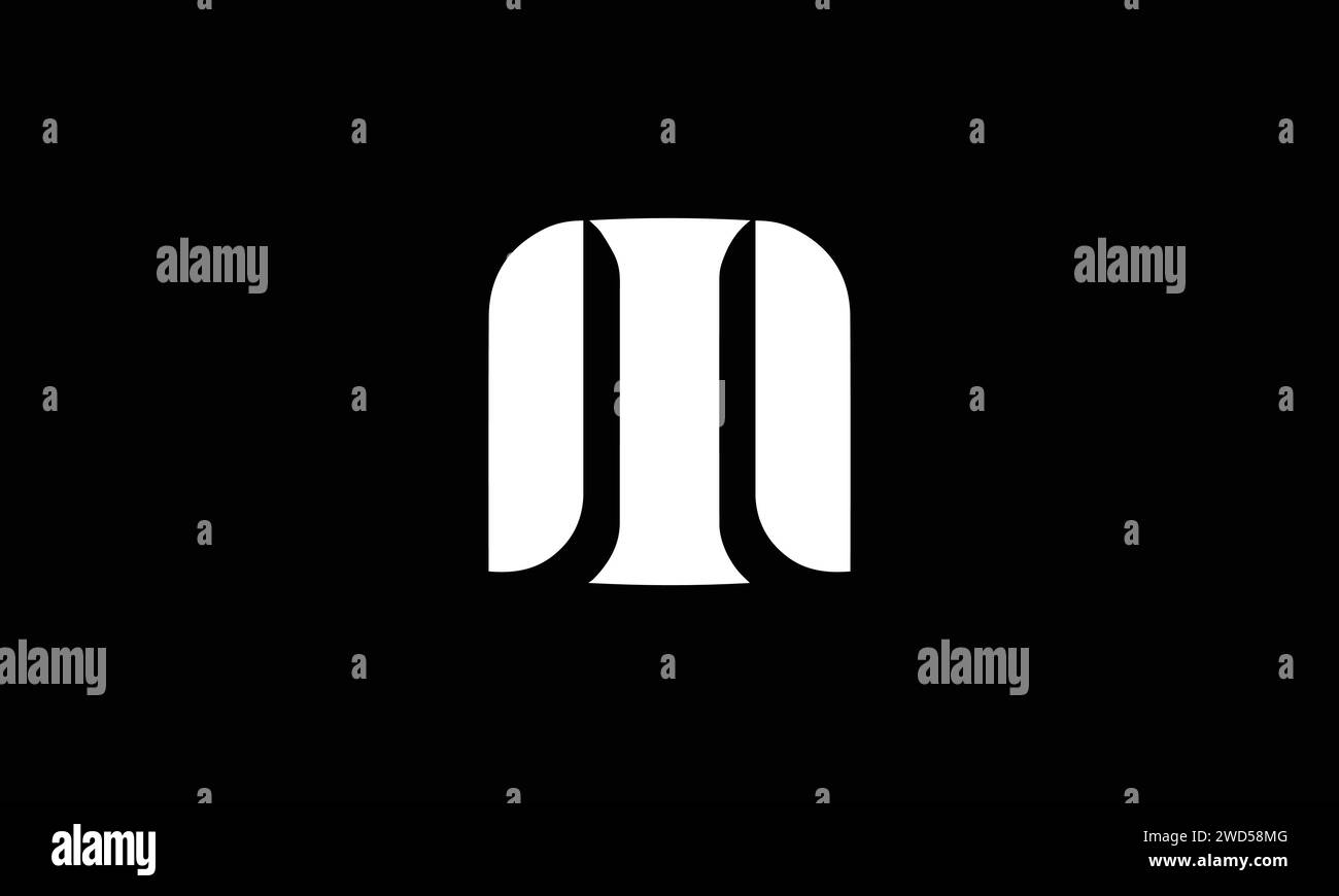Lettere alfabetiche iniziali monogramma logo mi, M Illustrazione Vettoriale