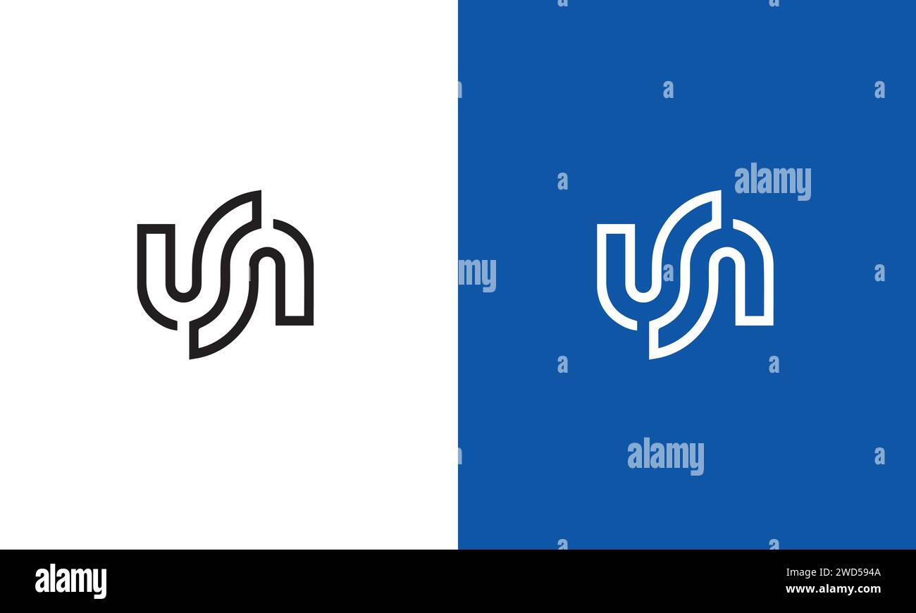 Design del logo una NU , monogramma NU un basato iniziale Illustrazione Vettoriale