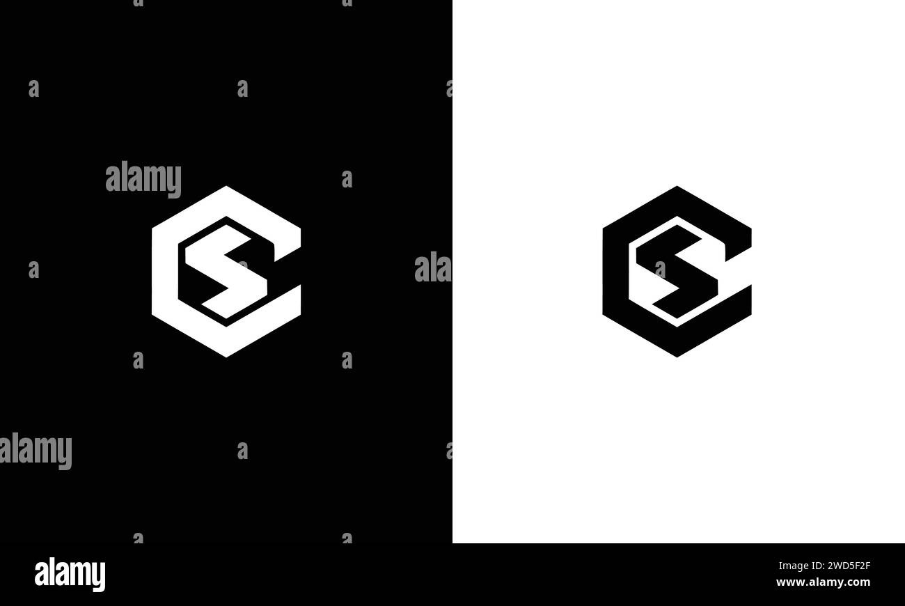 Design del logo CS professionale e minimalista, modificabile in formato vettoriale Illustrazione Vettoriale
