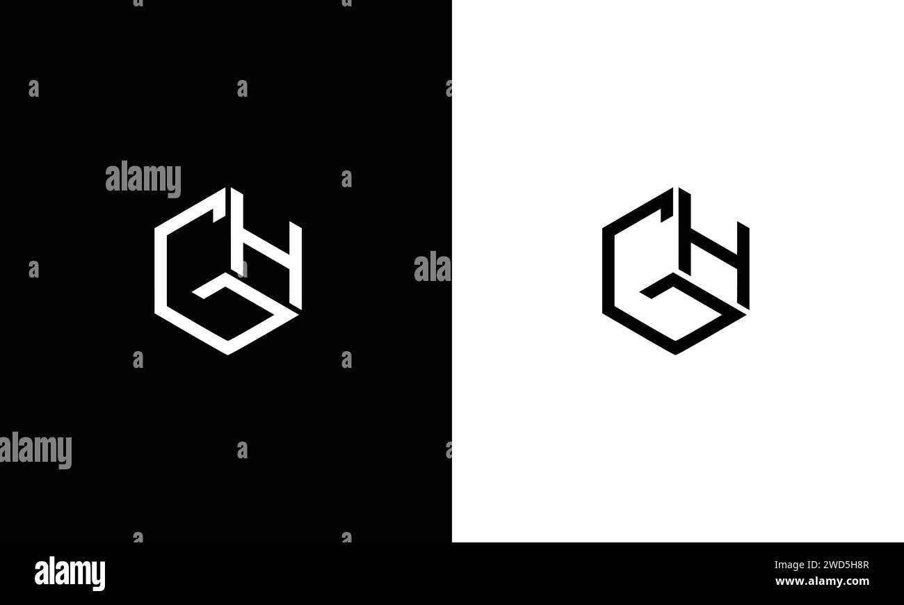 Lettere alfabetiche iniziali logo monogramma GH, G e H. Illustrazione Vettoriale