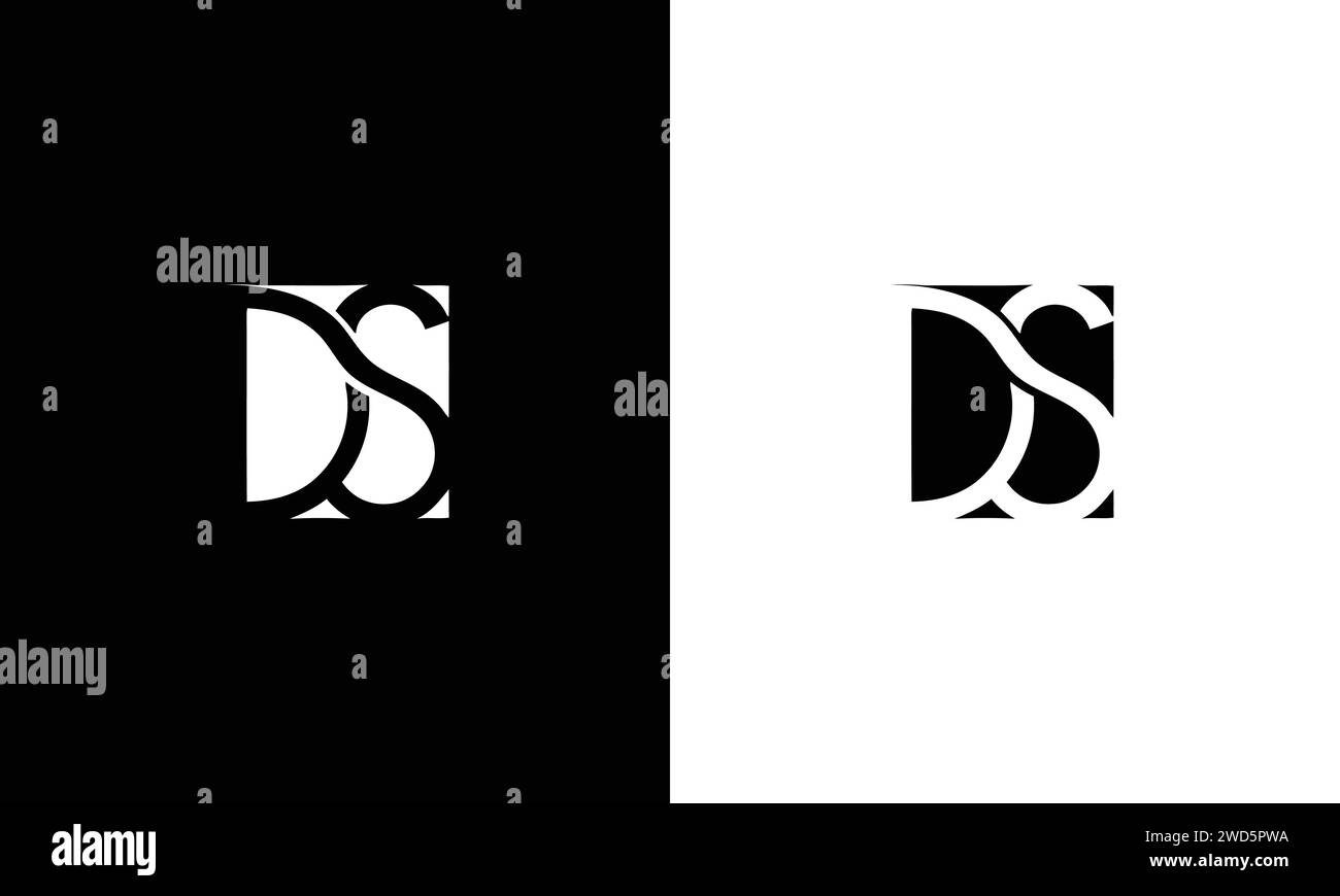 Logo DS Monogram, vettoriale minimalista ed elegante Illustrazione Vettoriale