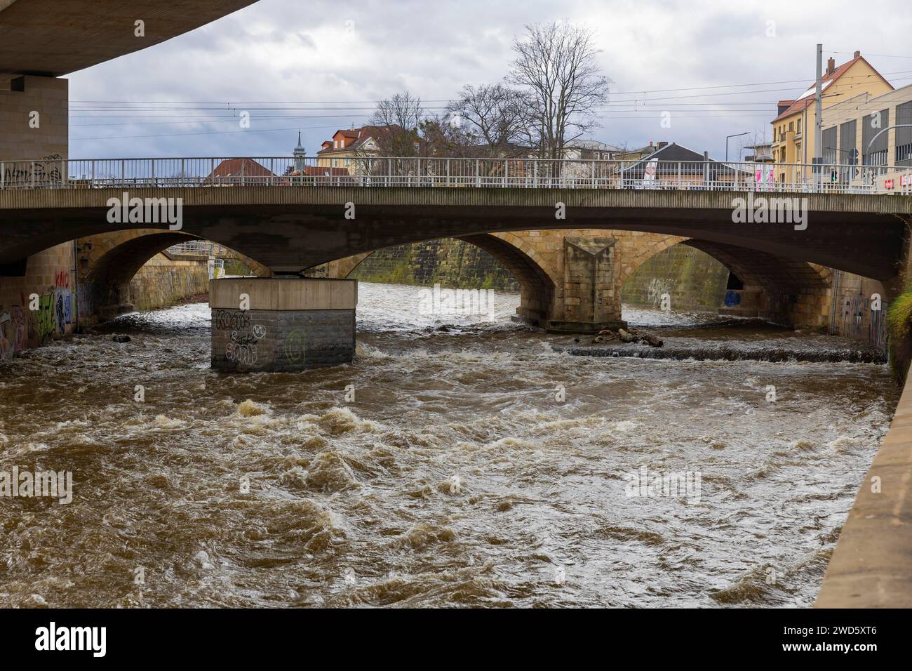 Alluvione a Dresda, Dresda, Sassonia, Germania Foto Stock