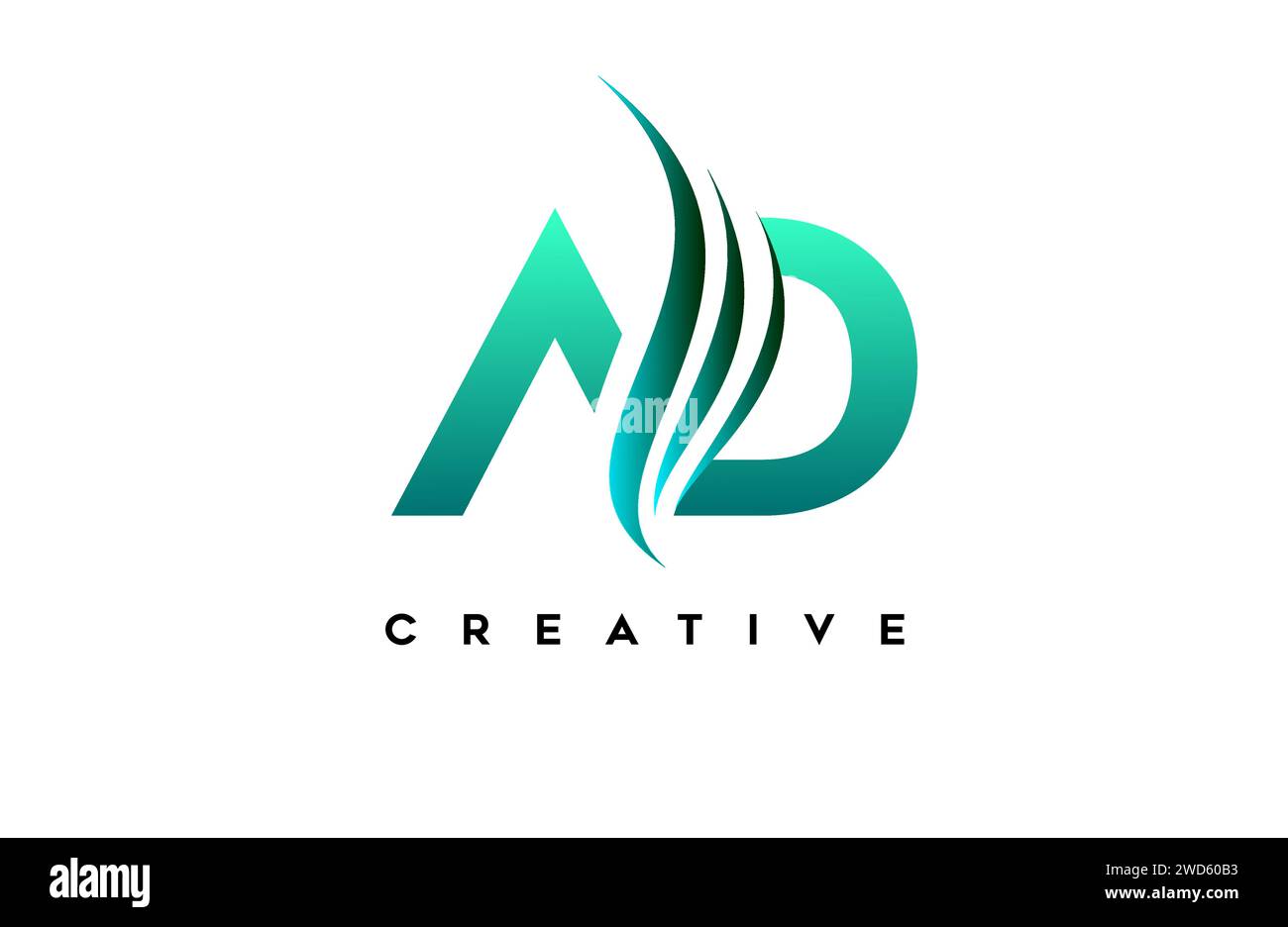 Concetto di idea di design del logo lettera alfabetica dell'ANNUNCIO per l'identità del marchio aziendale o personale illustrazione vettoriale. Illustrazione Vettoriale