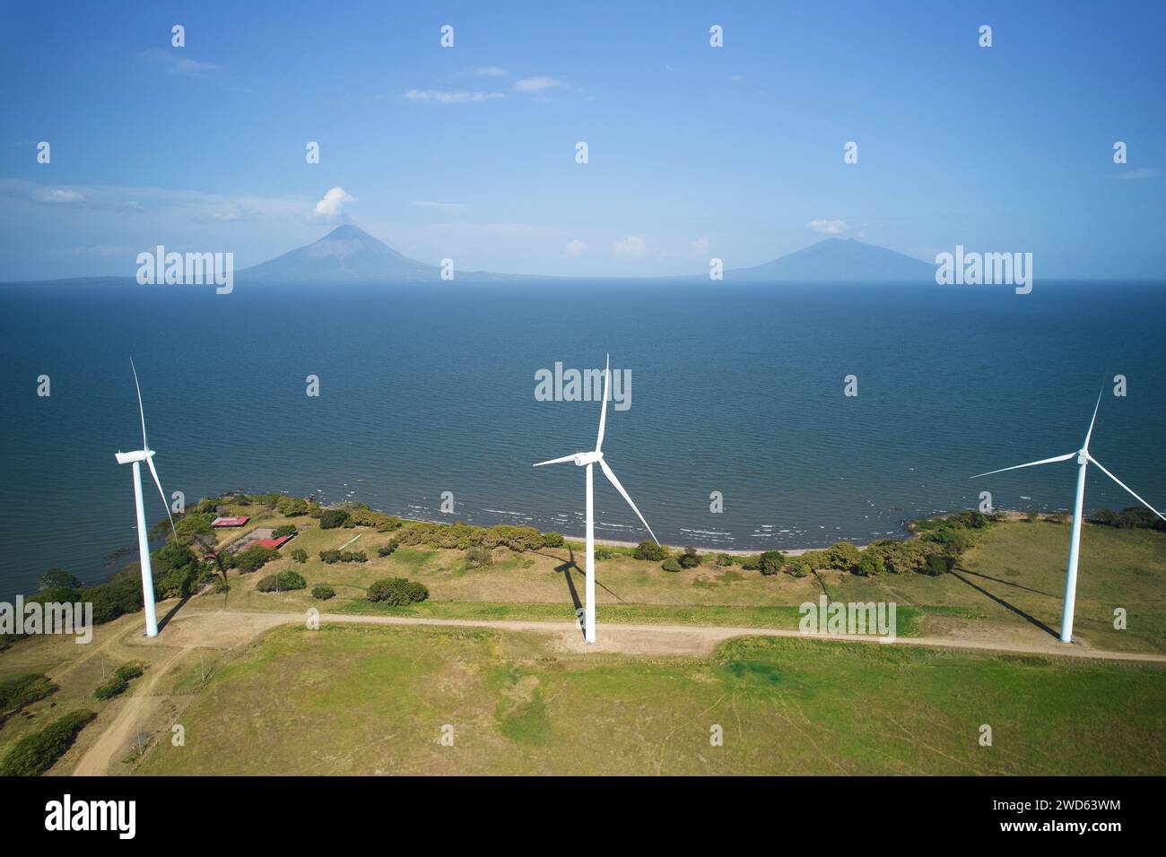 Energia rinnovabile in Nicaragua vista aerea drone Foto Stock