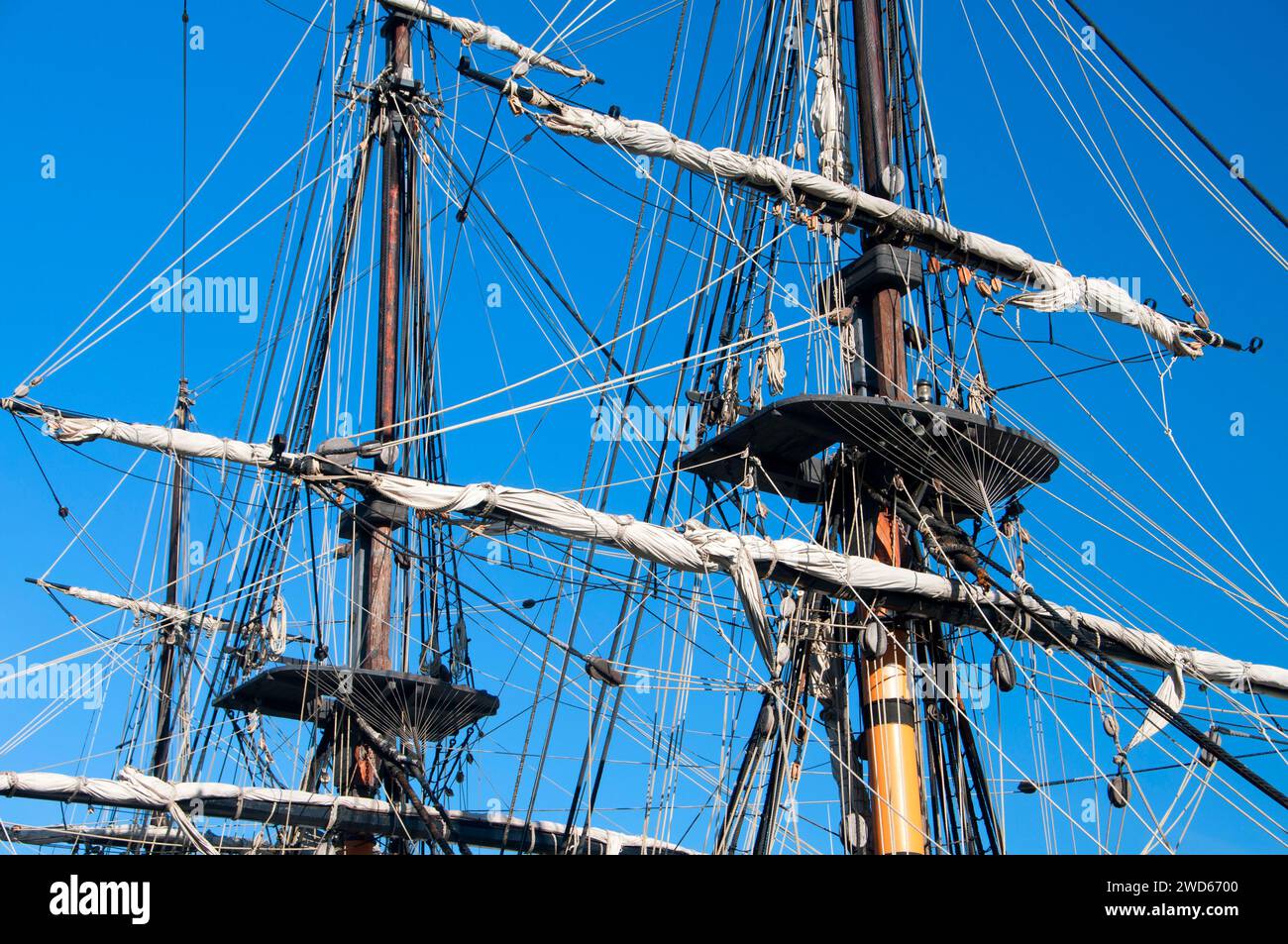 HMS sorpresa, Embarcadero a piedi e il Museo Marittimo di San Diego, San Diego, California Foto Stock