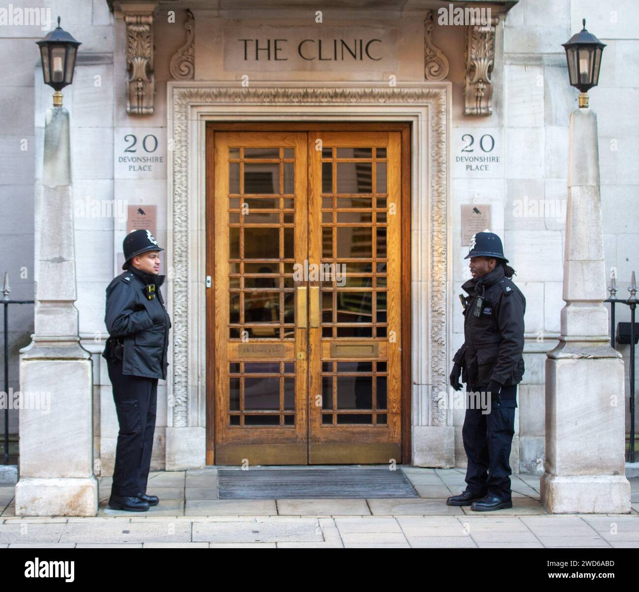 Londra, Inghilterra, Regno Unito. 18 gennaio 2024. La London Clinic, l'ospedale privato dove CATHERINE Princess of Wales si sta riprendendo dalla chirurgia addominale. (Immagine di credito: © Tayfun salci/ZUMA Press Wire) SOLO USO EDITORIALE! Non per USO commerciale! Foto Stock