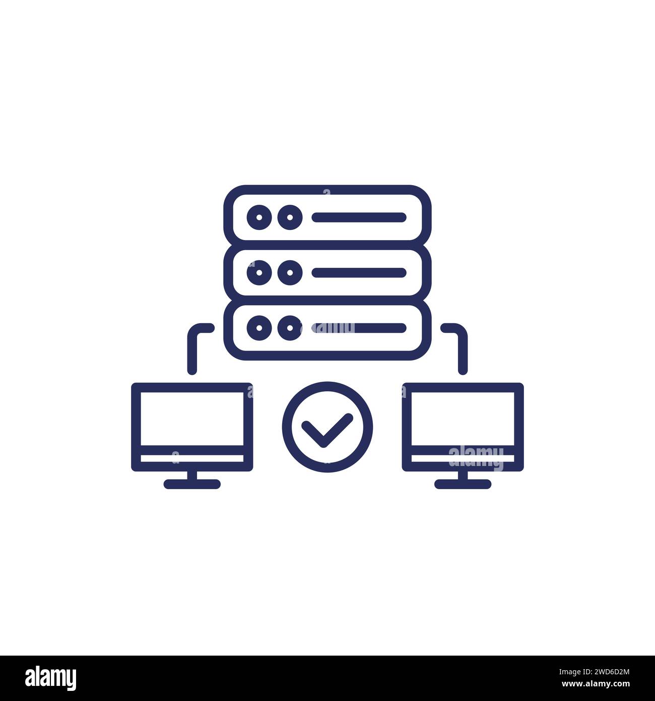 Icona della riga del server proxy in bianco Illustrazione Vettoriale