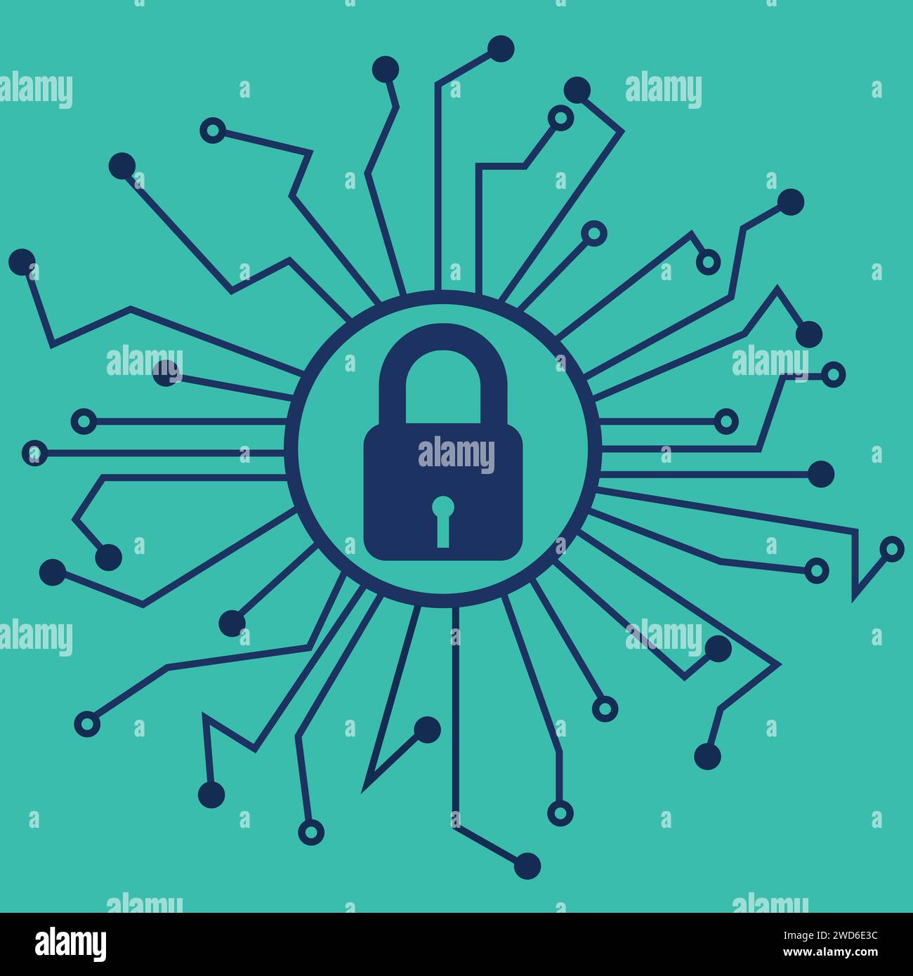 Cyber Security icon design, Security Sign, intelligenza artificiale, sicurezza della rete Internet, sicurezza della rete, Illustrazione Vettoriale