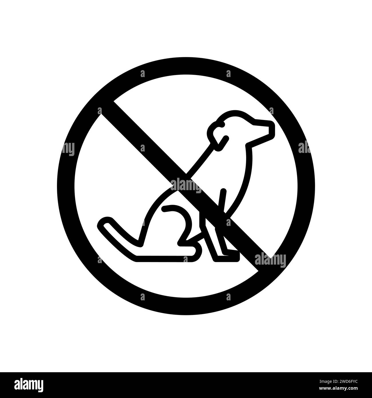 L'icona della linea nera vettoriale che cammina è vietata isolata su sfondo bianco Illustrazione Vettoriale
