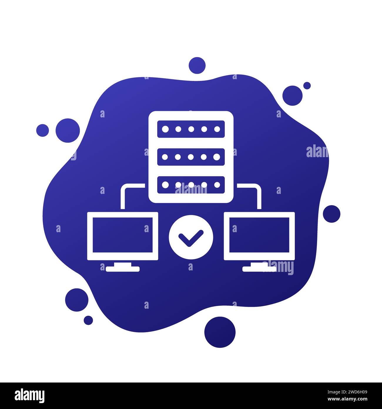 Icona del server proxy con i computer Illustrazione Vettoriale