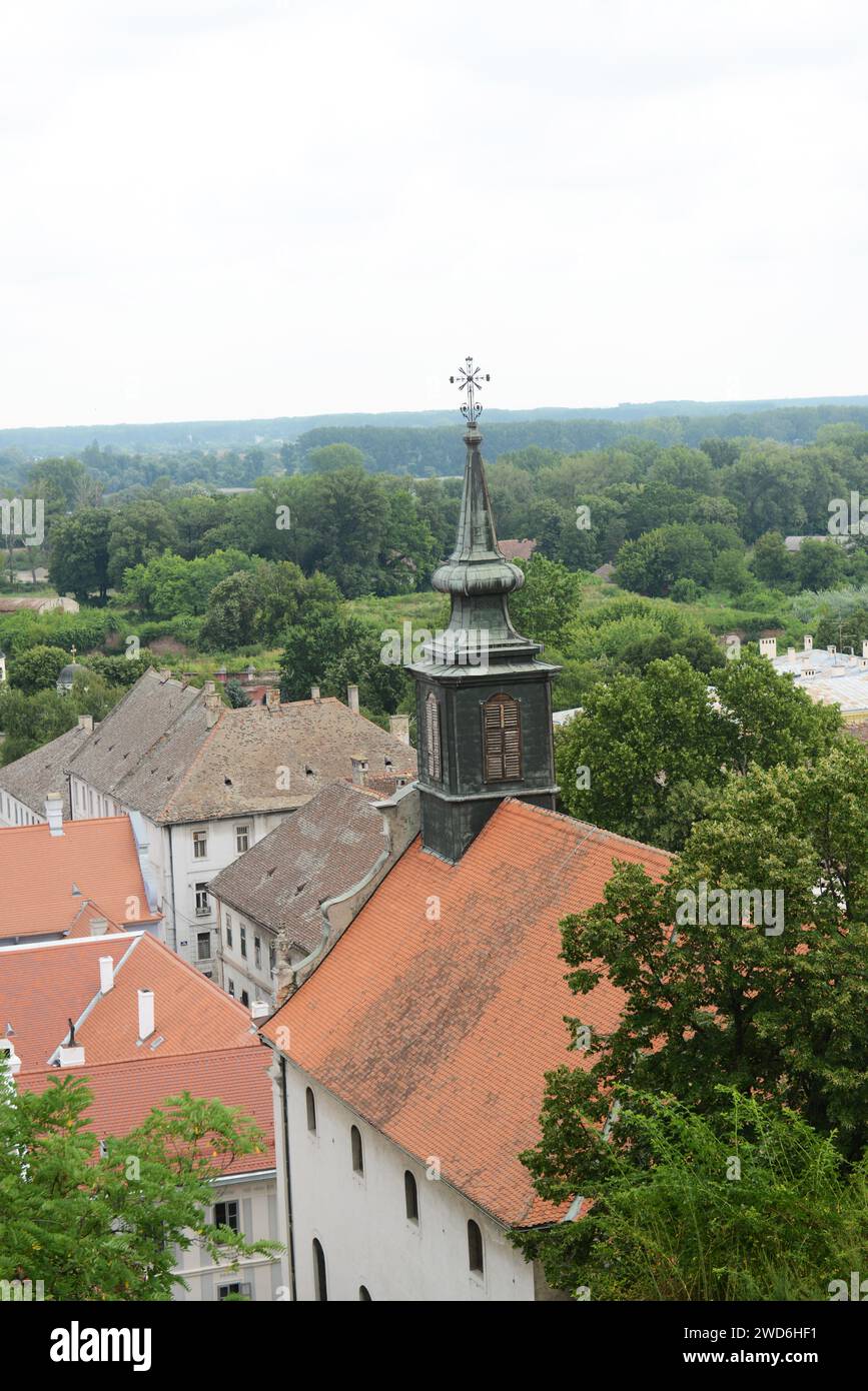 La storica città di Petrovaradin, parte di Novi Sad, Serbia. Foto Stock