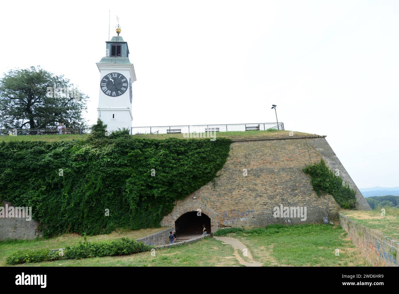 L'orologio della fortezza di Petrovaradin a Novi Sad, Serbia. Foto Stock