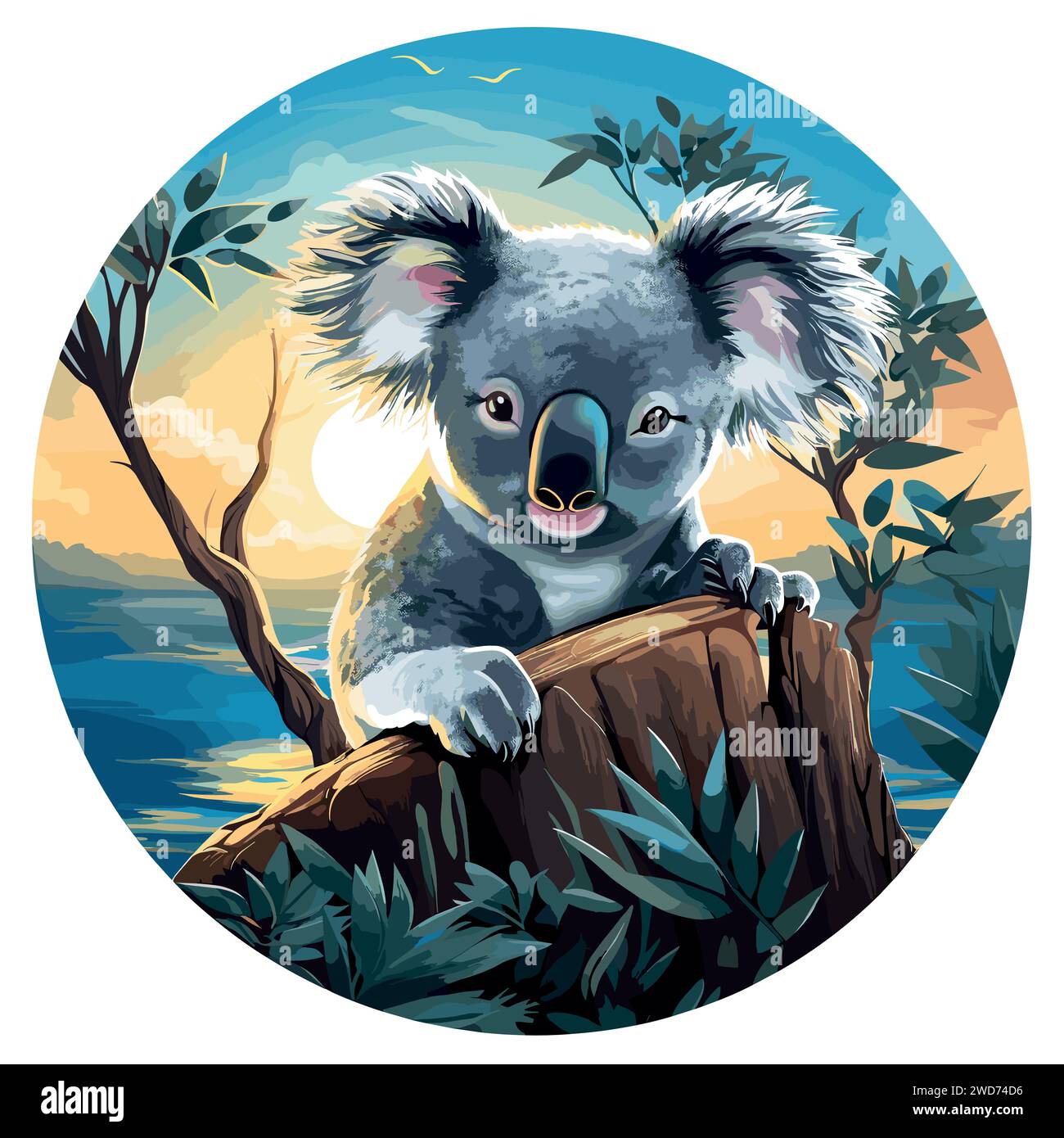 Koala che guarda di fronte Illustrazione Vettoriale