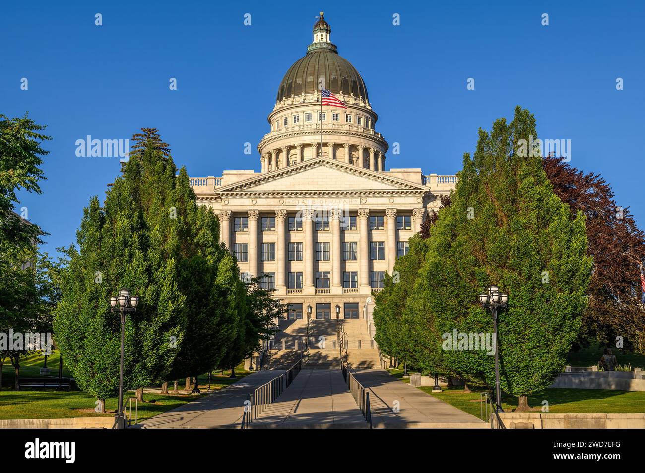 Edificio del Campidoglio dello stato dello Utah in una giornata di sole a Salt Lake City, Utah Foto Stock