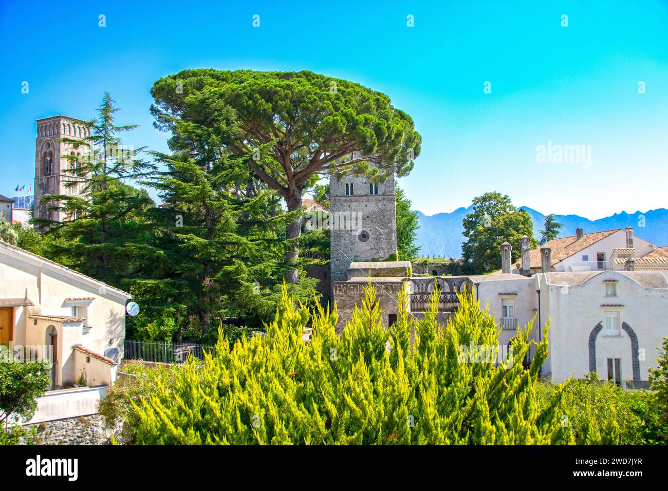 Paesaggio di Ravello sulla costa Amalfo Foto Stock