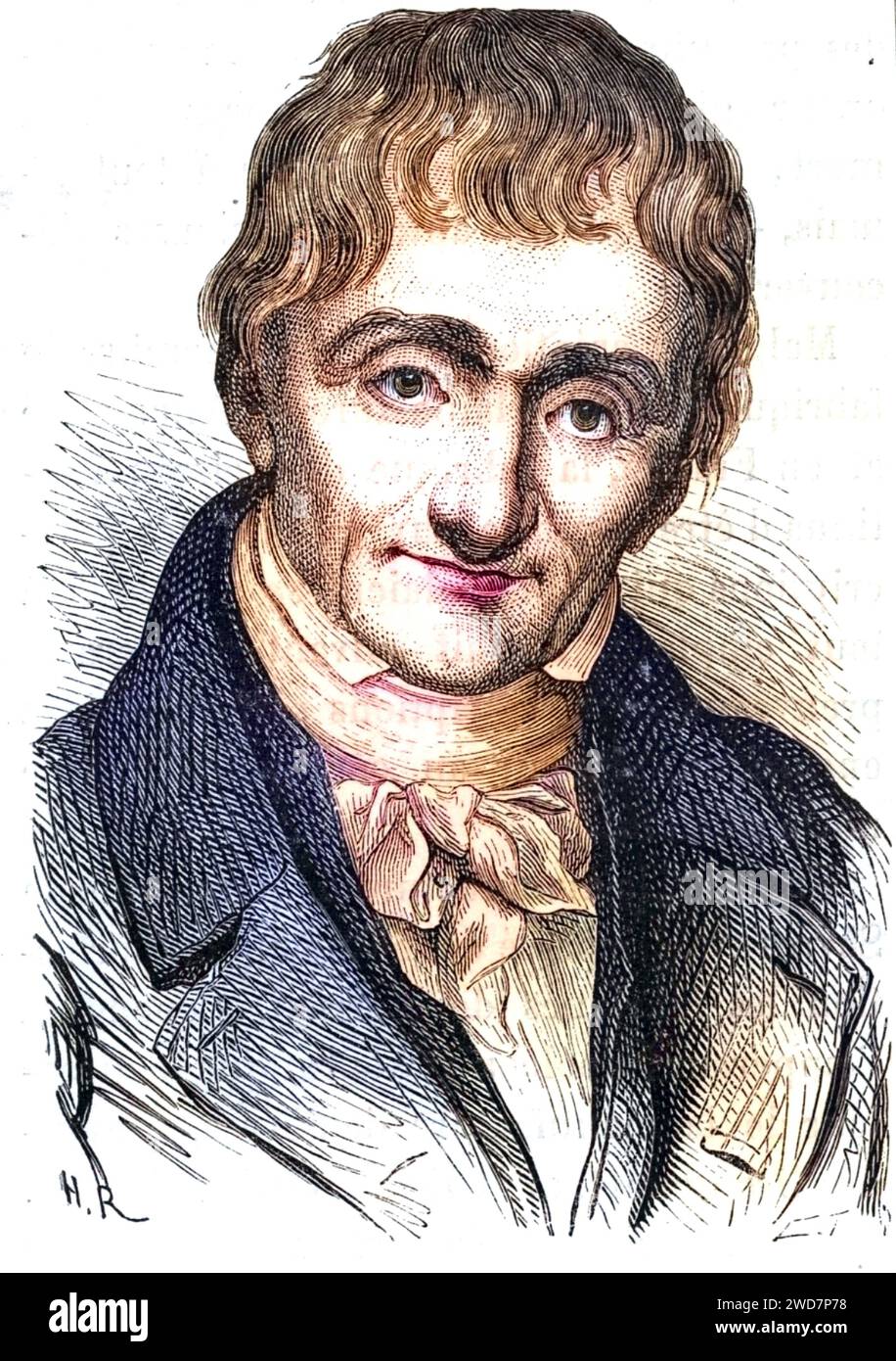 Alexandre Brongniart (1770-1847) Französischer Geologe und Mineraloge, er führte den Begriff Jura für die Tone und Kalksteine von Cotswold ein, Direktor der Porzellanfabrik von Sevres 1800-1847, Stich aus Les Merveilles de l'industrie von Louis Figuier (Parigi, um 1870), Historisch, digital restaurierte von einer Vorlage aus dem 19. Jahrhundert, data record non indicata Foto Stock
