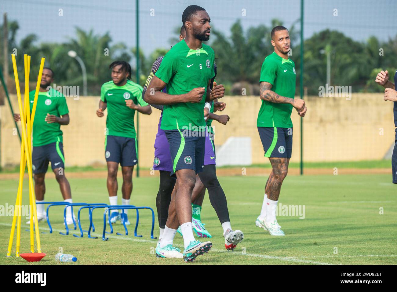 Giocatori Super Eagles in allenamento alla Coppa d'Africa 2023, Costa D'Avorio. Foto di: Adeniyi Muyiwa Copyright: XAdeniyixMuyixMuyiwaxAdeniyixMuyiwax Foto Stock