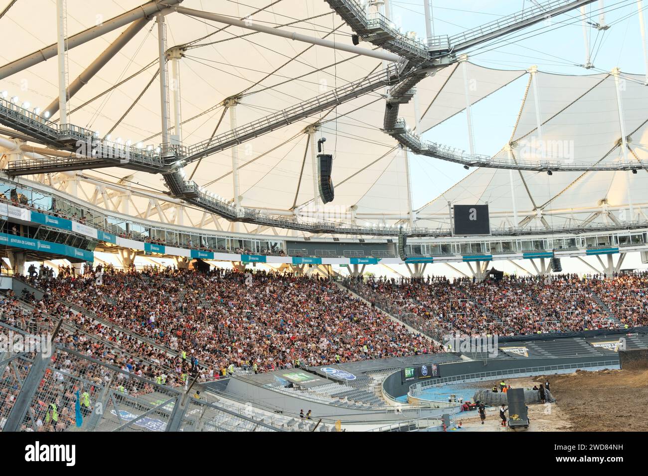 Unico stadio Diego Armando Maradona a la Plata, vista generale, Monster Jam, 16.12.2023, Provincia di Buenos Aires, Argentina Foto Stock