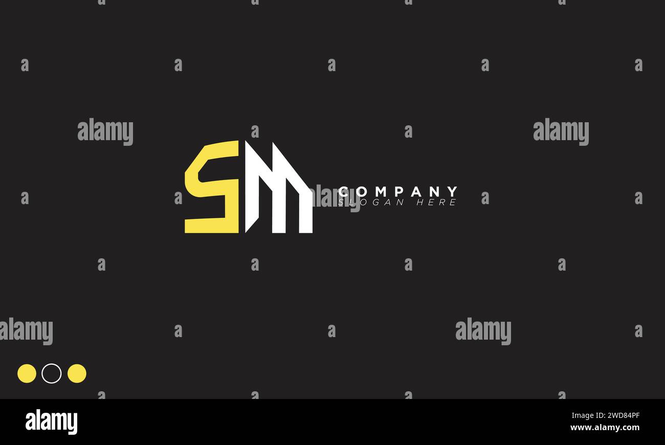 SM lettere alfabetiche iniziali logo monogramma Illustrazione Vettoriale