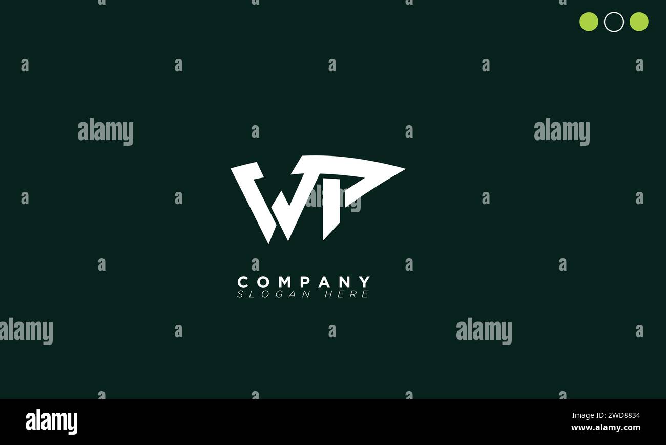 WP lettere alfabetiche iniziali logo monogramma Illustrazione Vettoriale