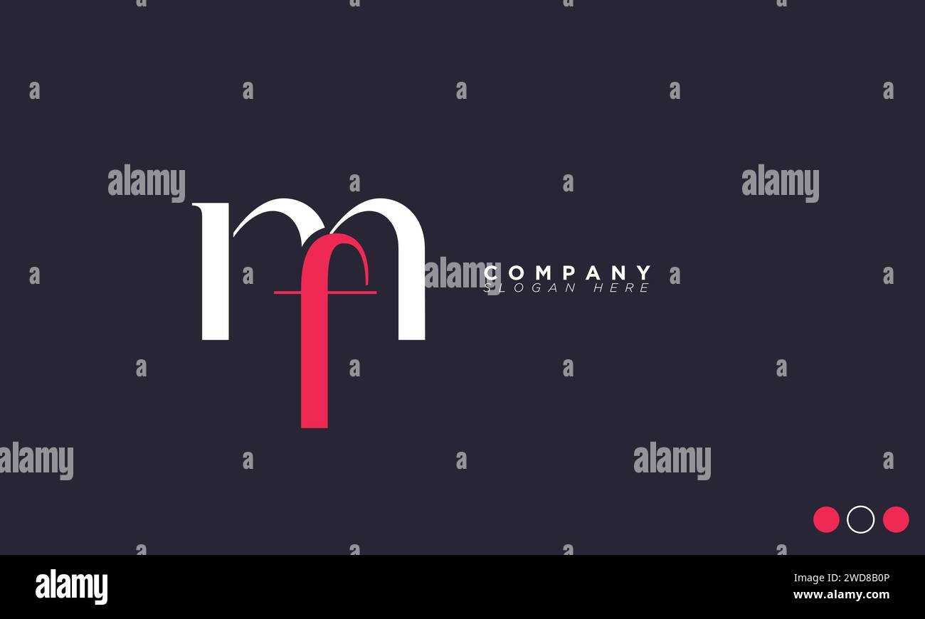 Lettere alfabetiche FM iniziali logo monogramma Illustrazione Vettoriale