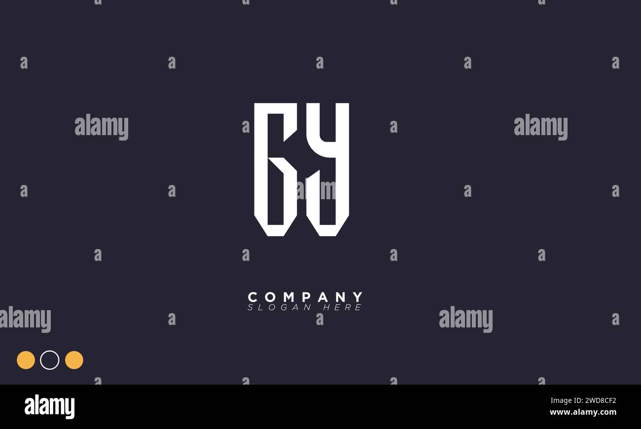 CY lettere alfabetiche iniziali logo monogramma Illustrazione Vettoriale