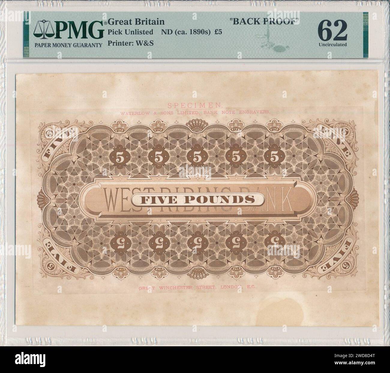 5 sterline - Bank of England (non datata - 1890) Confucians 01. Foto Stock