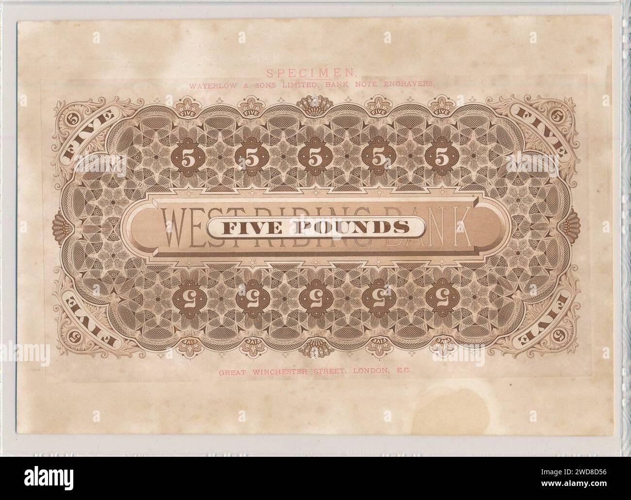 5 sterline - Bank of England (non datata - 1890) Confucians 03. Foto Stock