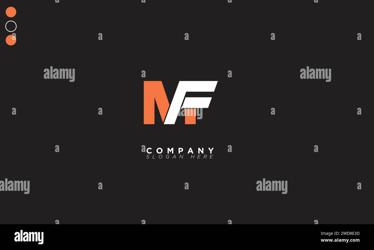 Lettere alfabetiche MF iniziali logo monogramma Illustrazione Vettoriale