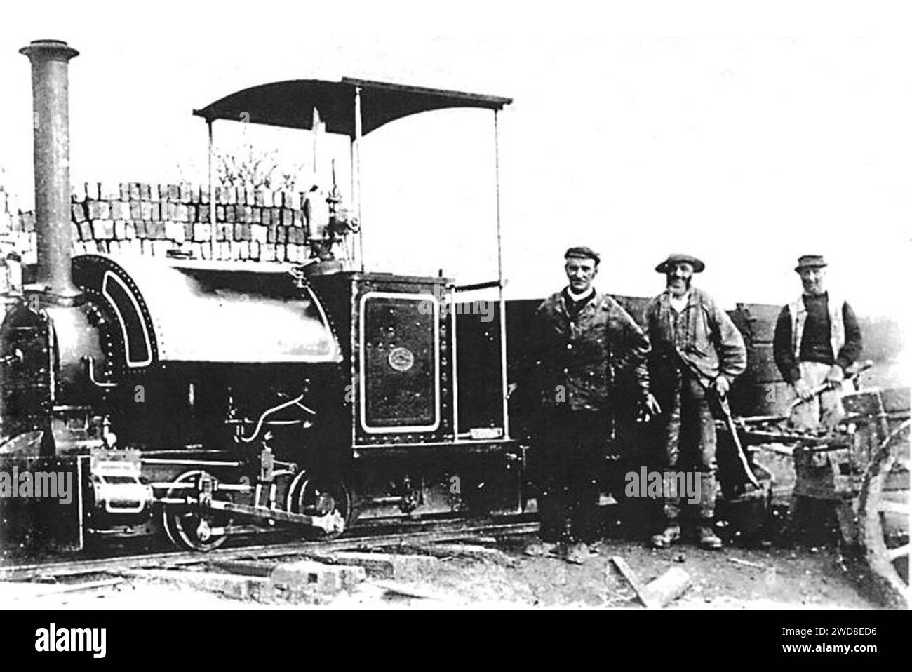 Locomotiva a vapore Bagnall, scartamento da 18 poll., 0-4-0, con valvola Baguley modificata, costruita nel 1899 per il tram Brede Waterworks nel Sussex. Foto Stock