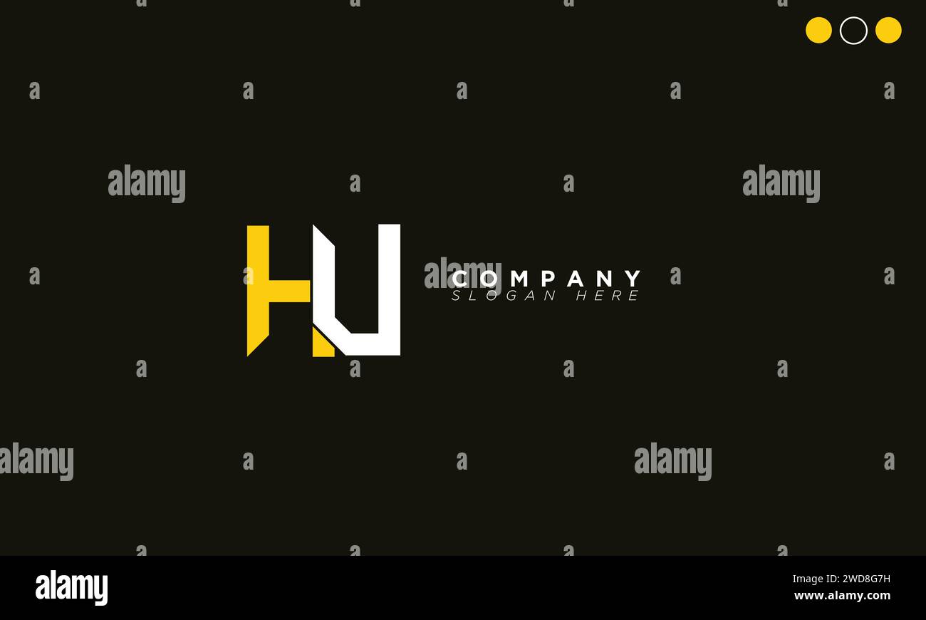 HU lettere alfabetiche iniziali logo monogramma Illustrazione Vettoriale