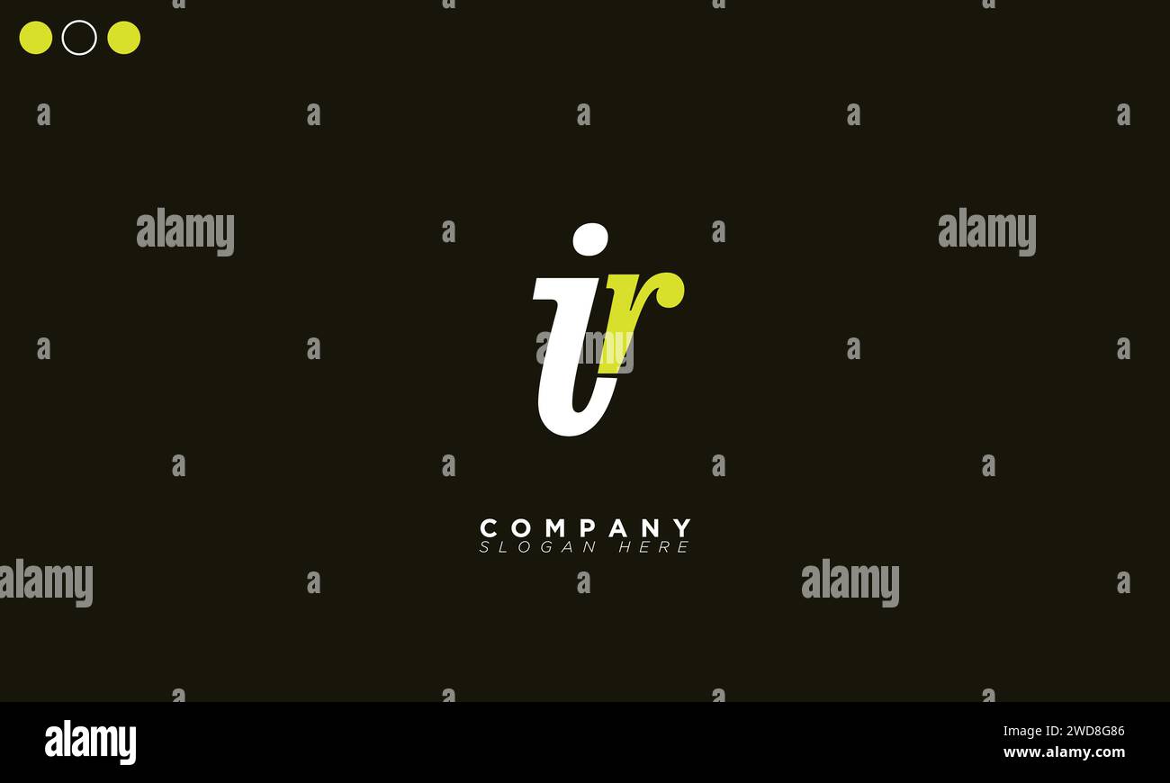 Lettere alfabetiche IR iniziali logo monogramma Illustrazione Vettoriale