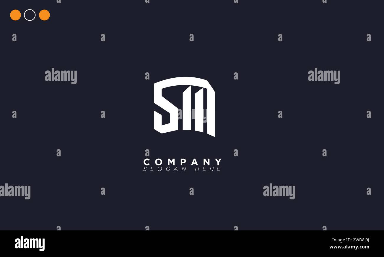 SM lettere alfabetiche iniziali logo monogramma Illustrazione Vettoriale