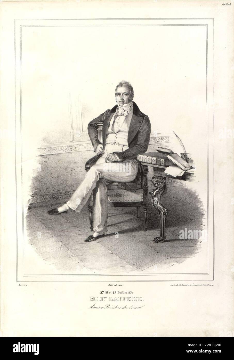 27 28 e 29 luglio 1830. Sig. Jacques Laffitte, Ancien Président du Conseil - (estampe). Foto Stock