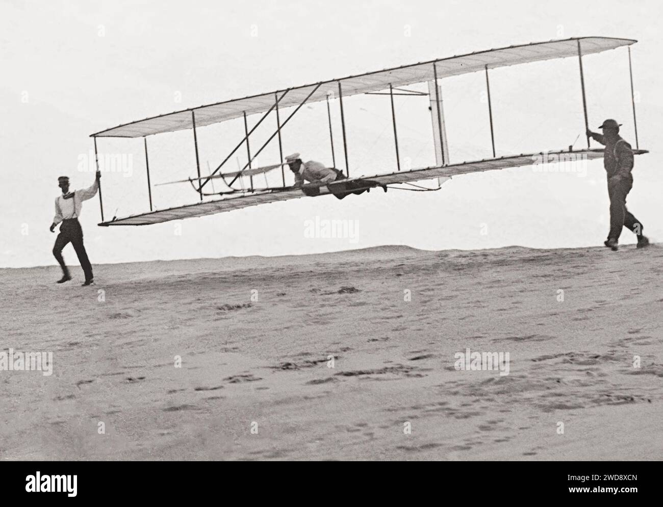 1902 fratelli Wright' Glider prove Foto Stock