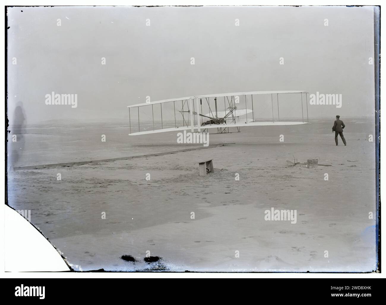 Wright Brothers - primo volo 120 piedi in 12 secondi, 10,35 A.M. Kitty Hawk, North Carolina Foto Stock