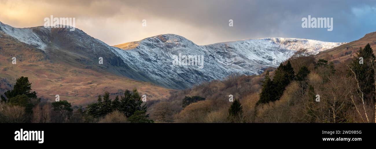 Vista su Fairfield, Lake District, Cumbria, Inghilterra, Regno Unito, GB, Europa. Foto Stock