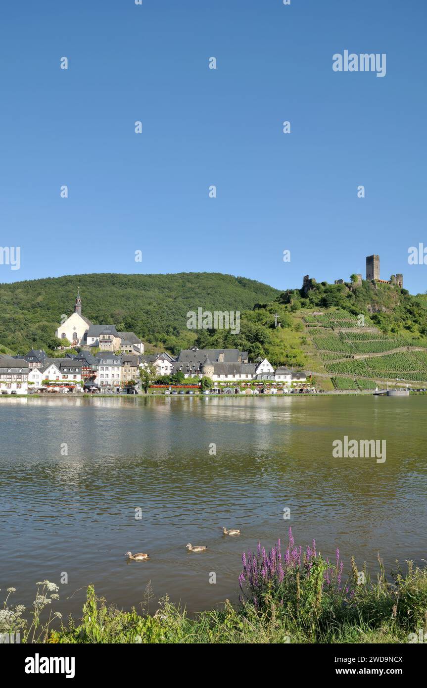 Famoso villaggio dei vini di Beilstein sul fiume Mosel nella valle di Mosel--Renania-Palatinato--Germania Foto Stock
