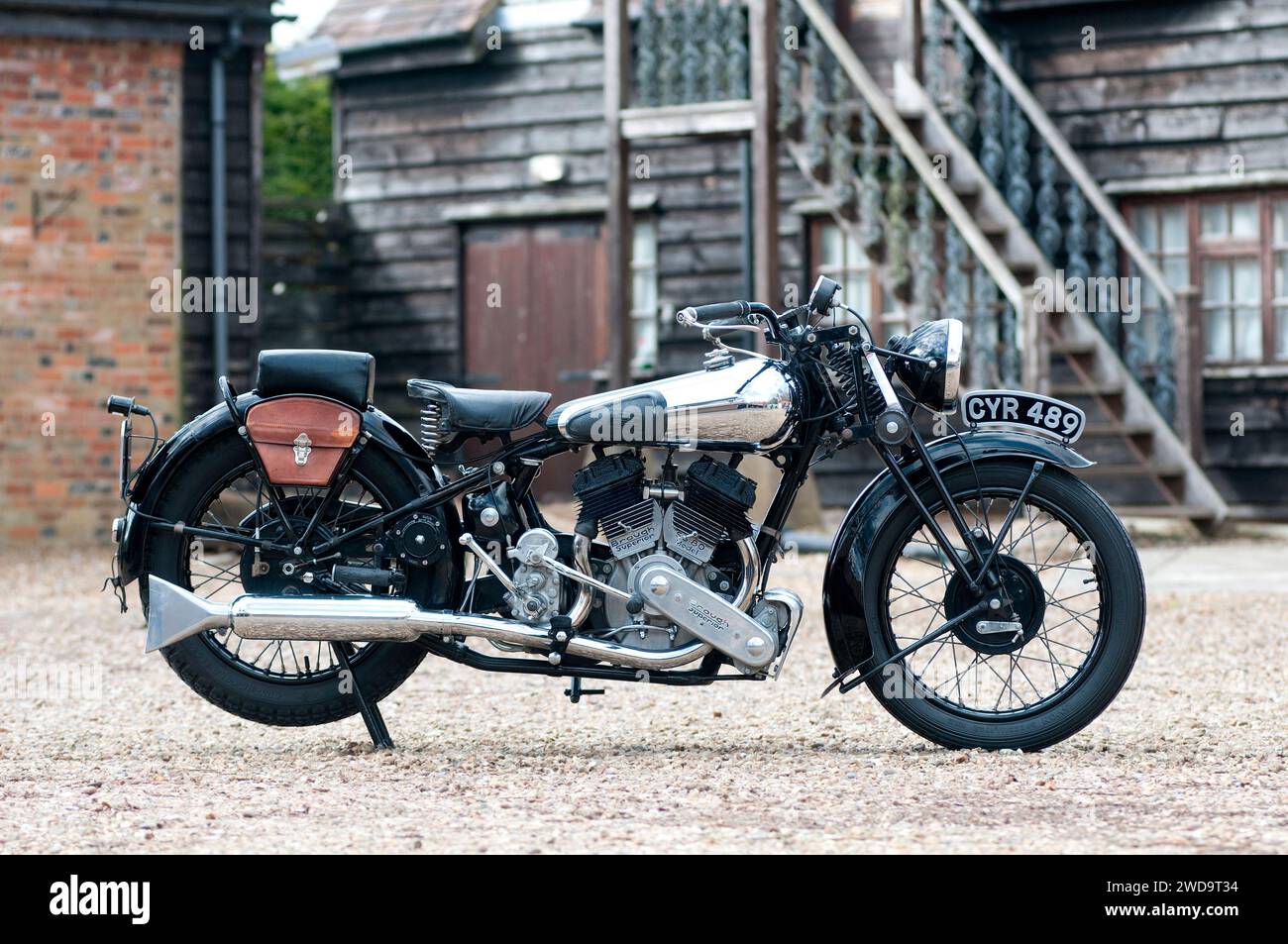 1936 Brough Superior SS80 classica motocicletta britannica. Foto Stock
