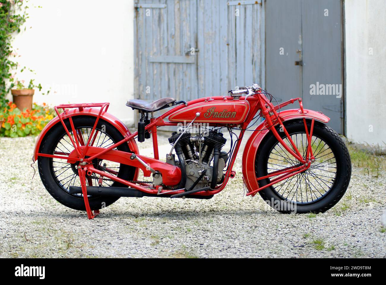 1925 motocicletta indiana "Big Chief" americana d'epoca da 1200 cc Foto Stock